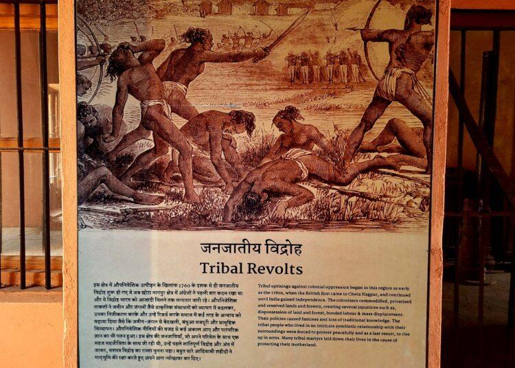 Board displaying information on Tribal Revolts