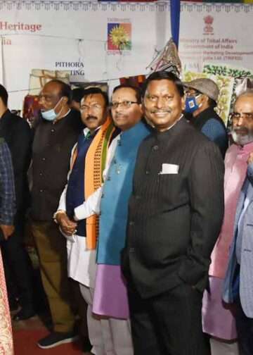 Union Minister for Tribal Affairs Arjun Munda at the closing ceremony of AadiMahotsav at Dilli Haat