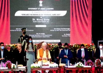 J&K LG Manoj Sinha launching the project for transforming 200 schools into Smart Schools