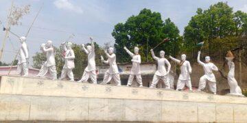The Indian Tribal | Jharkhand Struggle | Ranchi statues of nine followers of Mahatma Gandhi