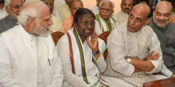 President Droupadi Murmu, The Indian Tribal News Maharashtra | NDA presidential candidate Draupadi Murmu during filing of her nomination