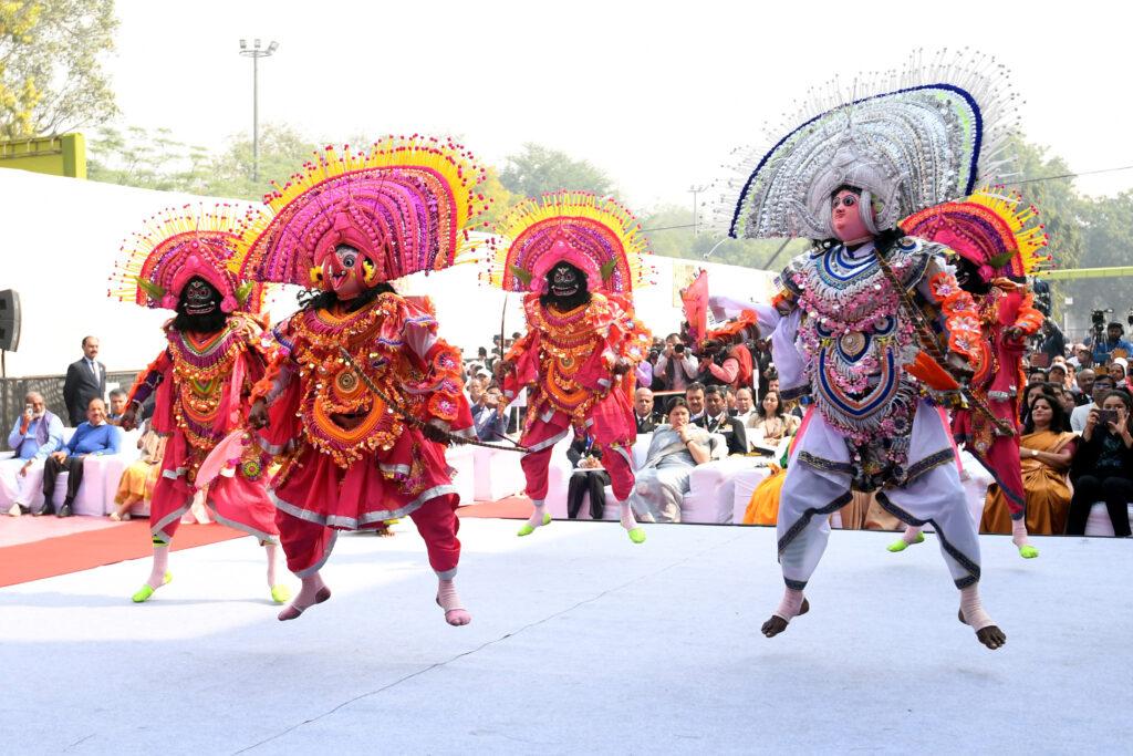 Aadi Mahotsav - Chhau Artistes Presenting A Performance At Aadi Mahotsav