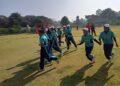 Odisha's Women's Cricket Team For The Visually Impaired Entering The Ground Before A Match