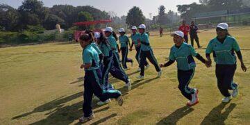 Odisha's Women's Cricket Team For The Visually Impaired Entering The Ground Before A Match