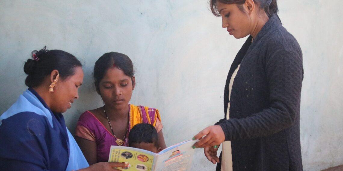 Unicef's Cluster Coordinator Sipra (in black jacket) Counseling Women