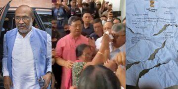 CM Biren Singh, Women Supporters Tearing A Copy Of His Resignation Letter & The Torn Letter I The Indian Tribal