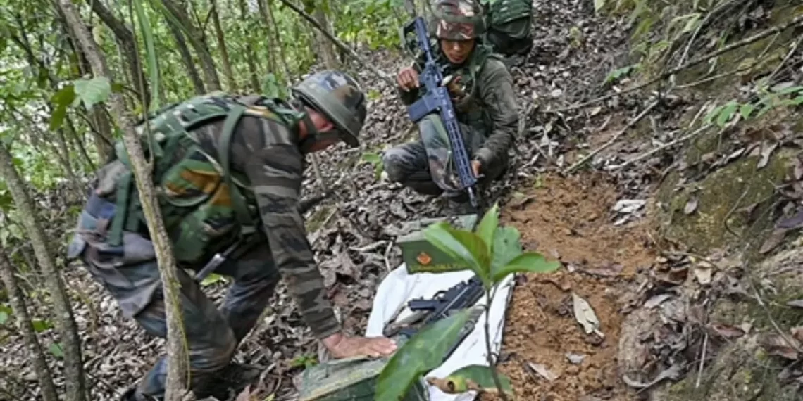 Security Personnel Carrying Out Combing Operations In Manipur
