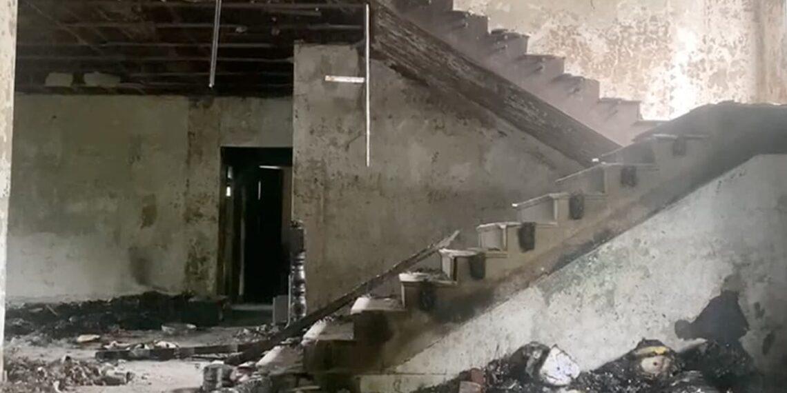 Union Minister's Charred House After Being Set Ablaze