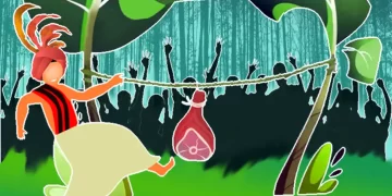 400-Year-Old Meghalayan Tribal Sport (Illustration-Rajesh Mahanty)