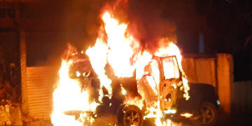 Police Vehicle Set Ablaze I The Indian Tribal