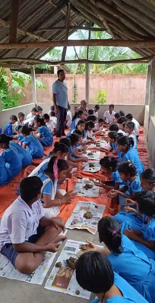 School children enthusiastically indulge in the seed ball making process | The Indian Tribal