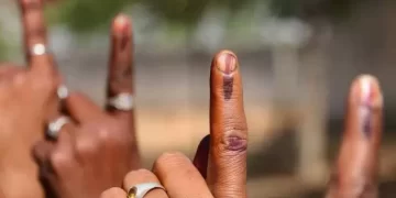 Voters Showing Their Inked-Fingers After Casting Their Ballot