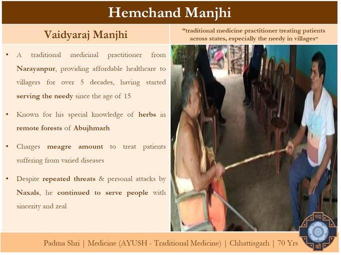 Padma Shri Hemchand Manjhi | The Indian Tribal