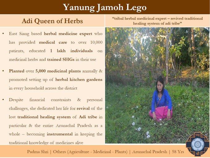 Padma Shri Yanung Jamoh Lego | The Indian tribal