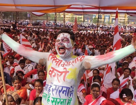 Tribals In Full Attendance At The Rally For Sarna Religion Code In Ranchi